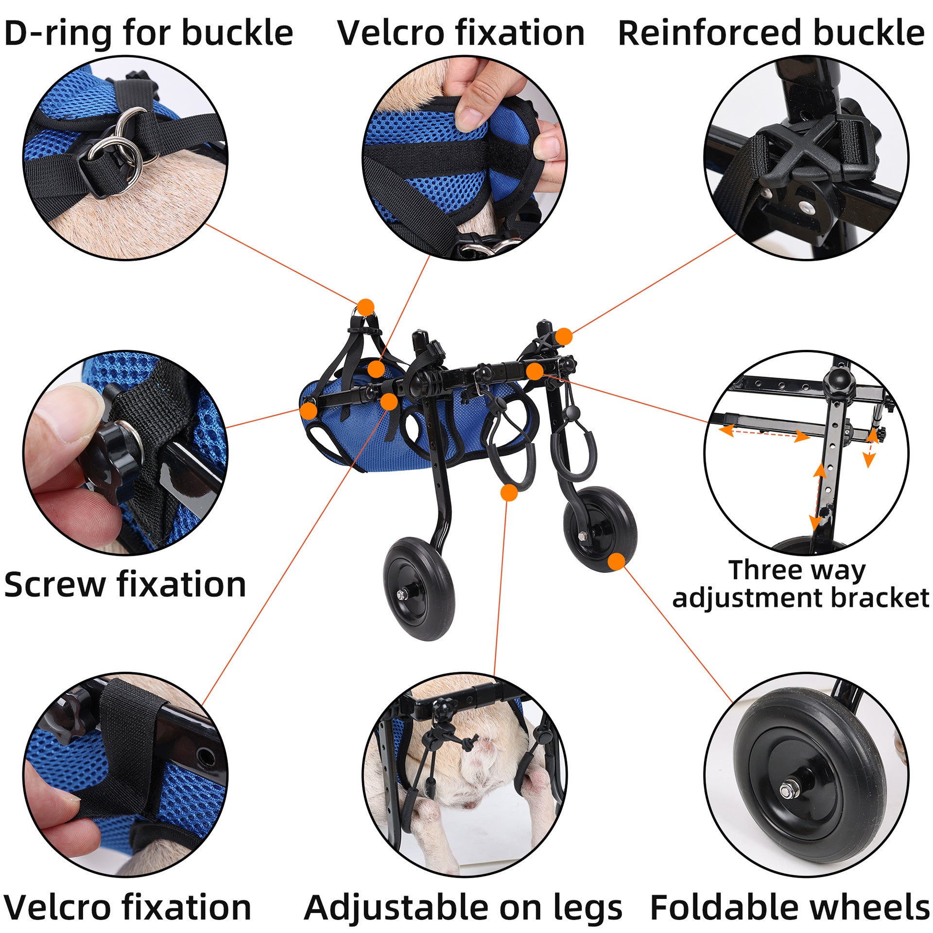 Dog Wheelchair & Rehabilitation Cart — Walking Assistance for Injured Dogs